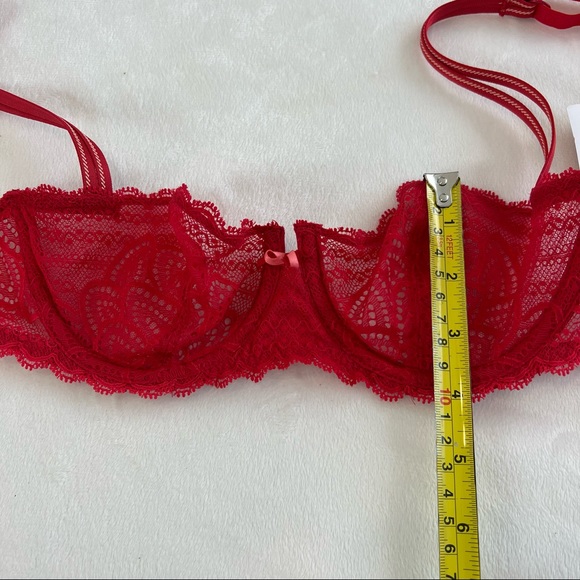 Chantelle Merci Demi Underwire Bra Style 1745 Size 32B Ruby Red - Picture 11 of 15